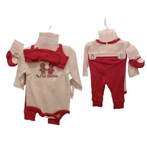 Baby First Christmas 4-Piece Set Gingerbread Man